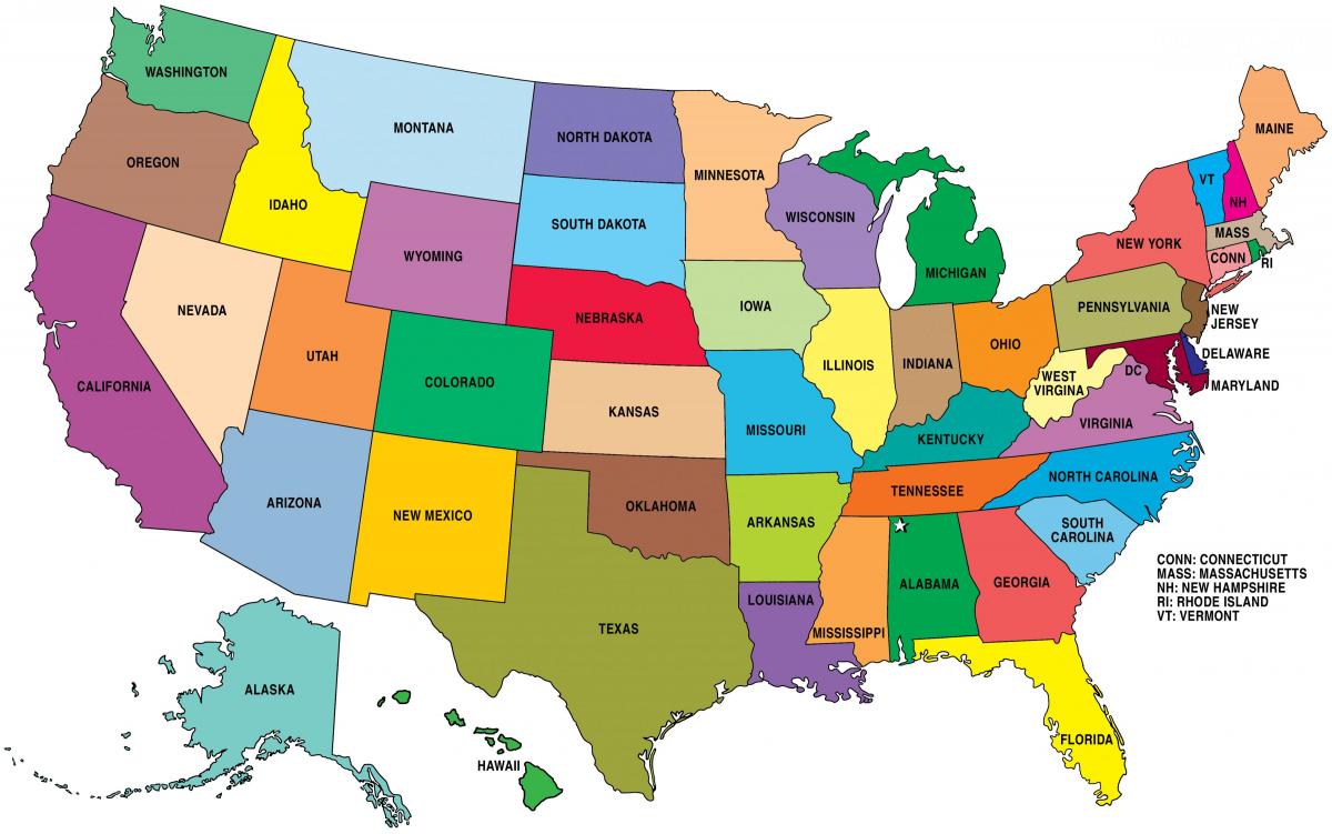 Grande mappa degli Stati Uniti d'America