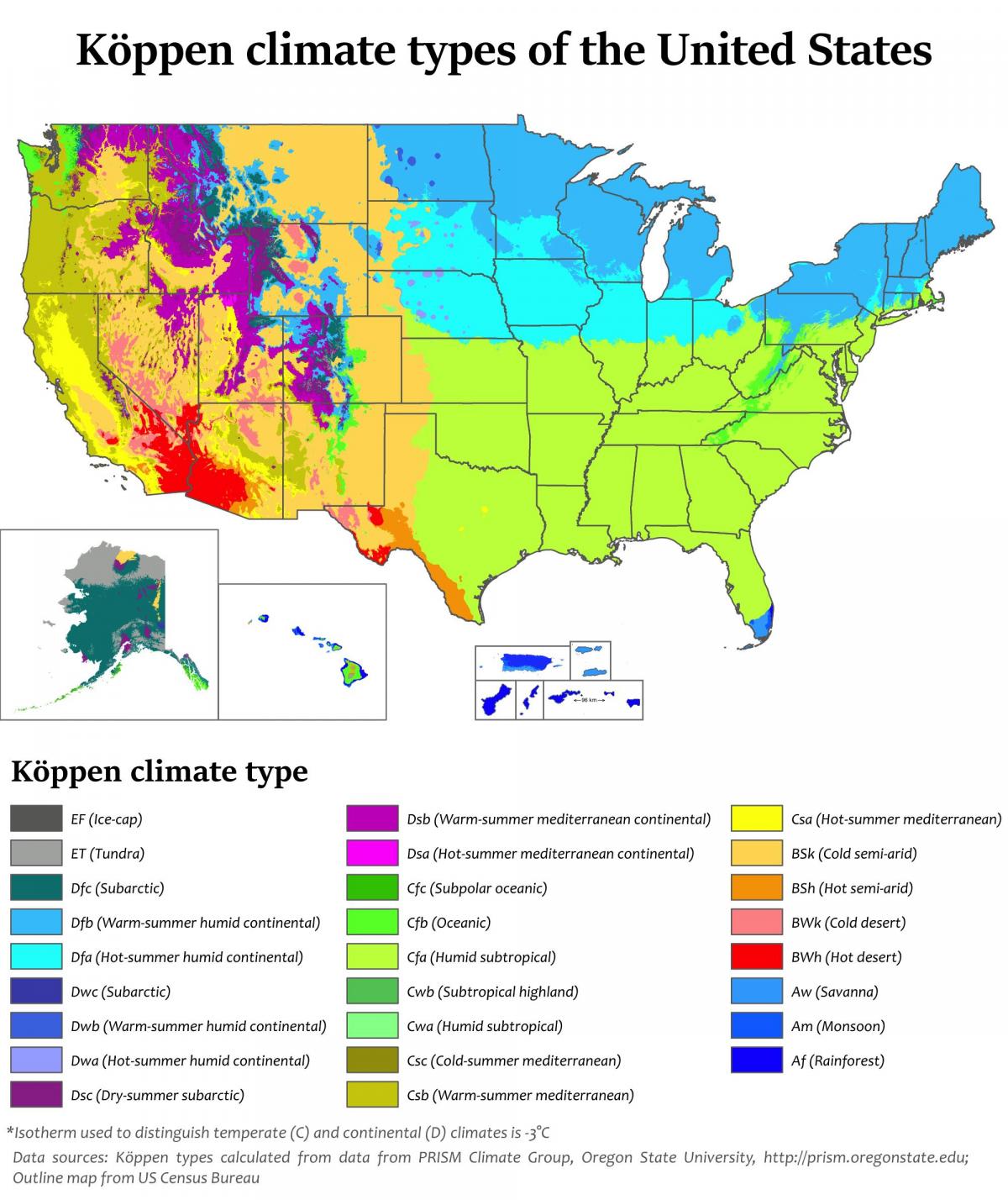 Mappa della temperatura negli USA