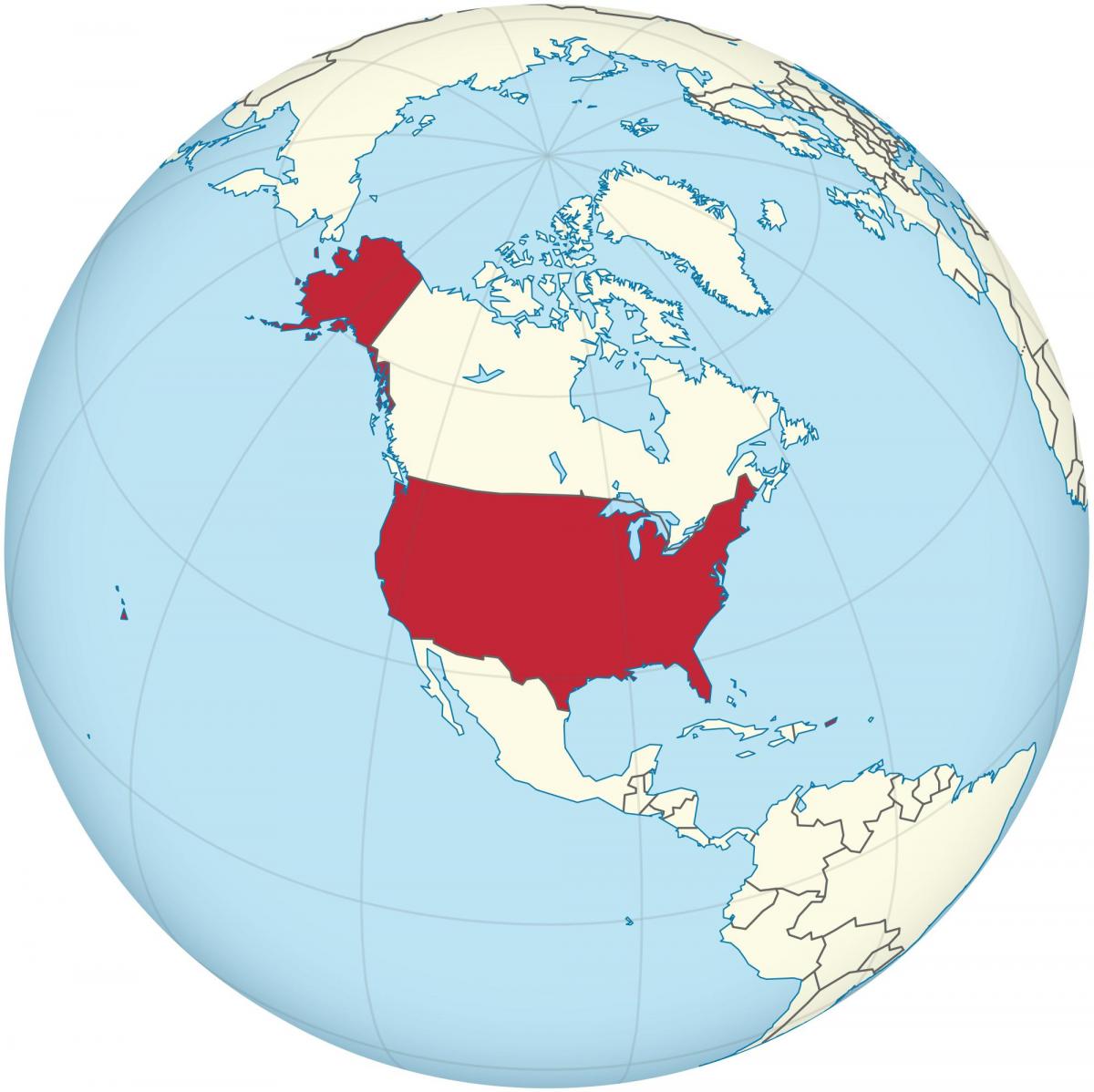 Posizione USA sulla mappa delle Americhe
