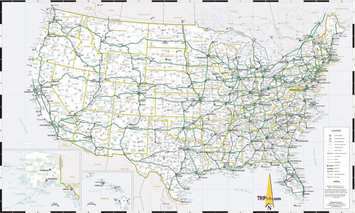 Mappa dell'autostrada degli USA