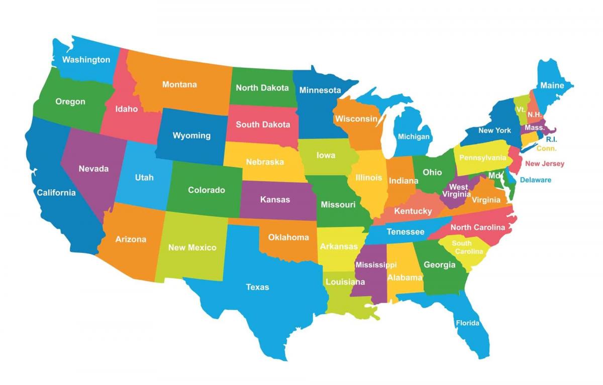 Mappa amministrativa degli Stati Uniti d'America