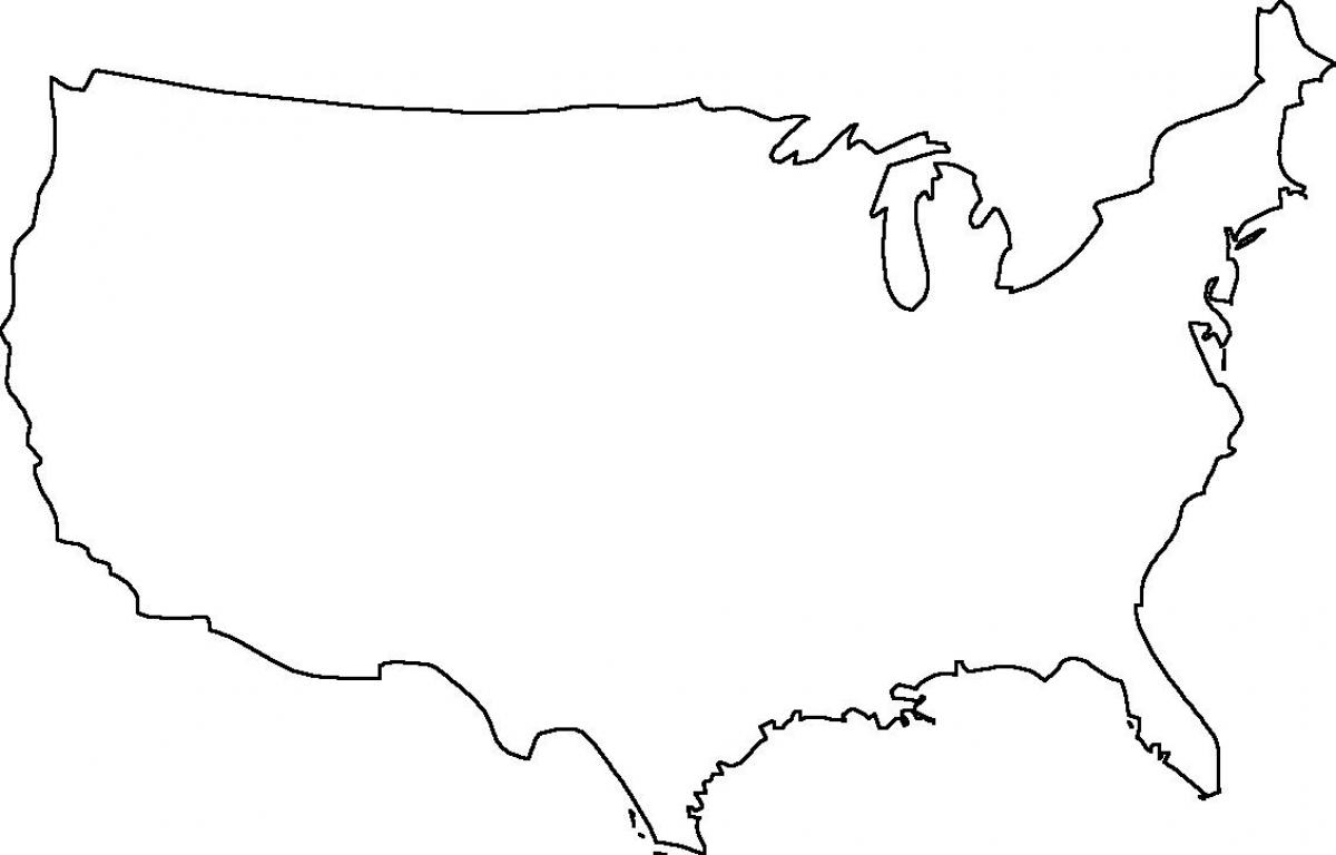 Mappa dei contorni degli Stati Uniti
