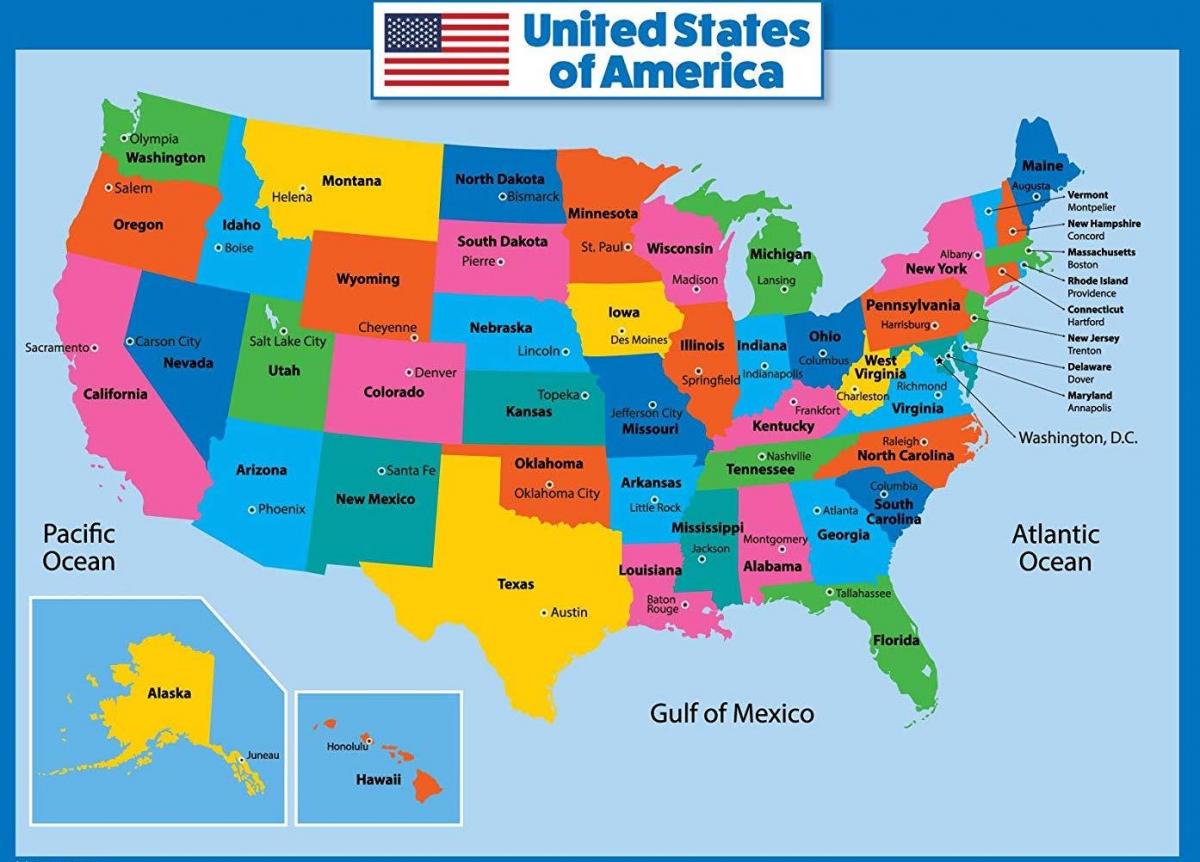 Mappa del paese USA