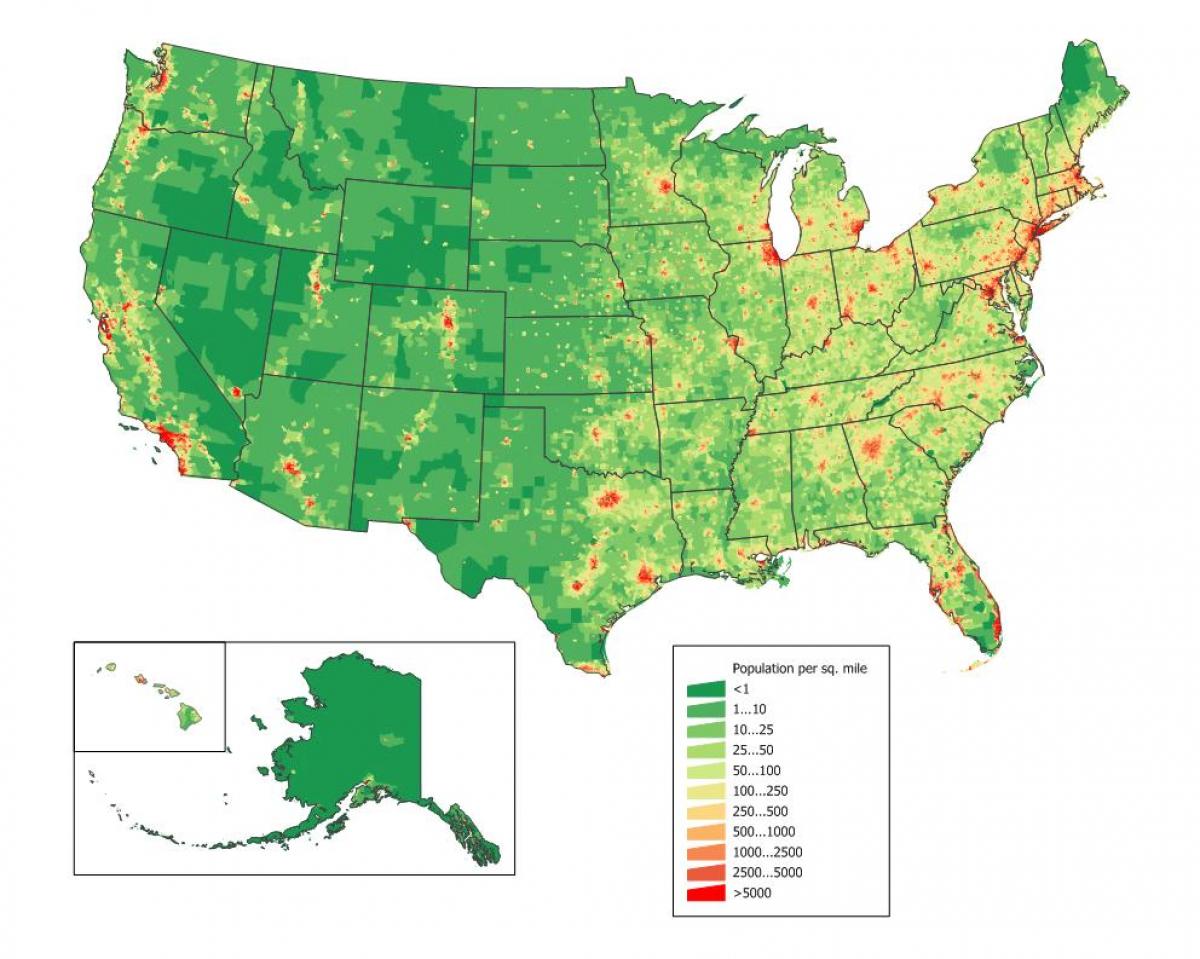 Mappa della densità USA