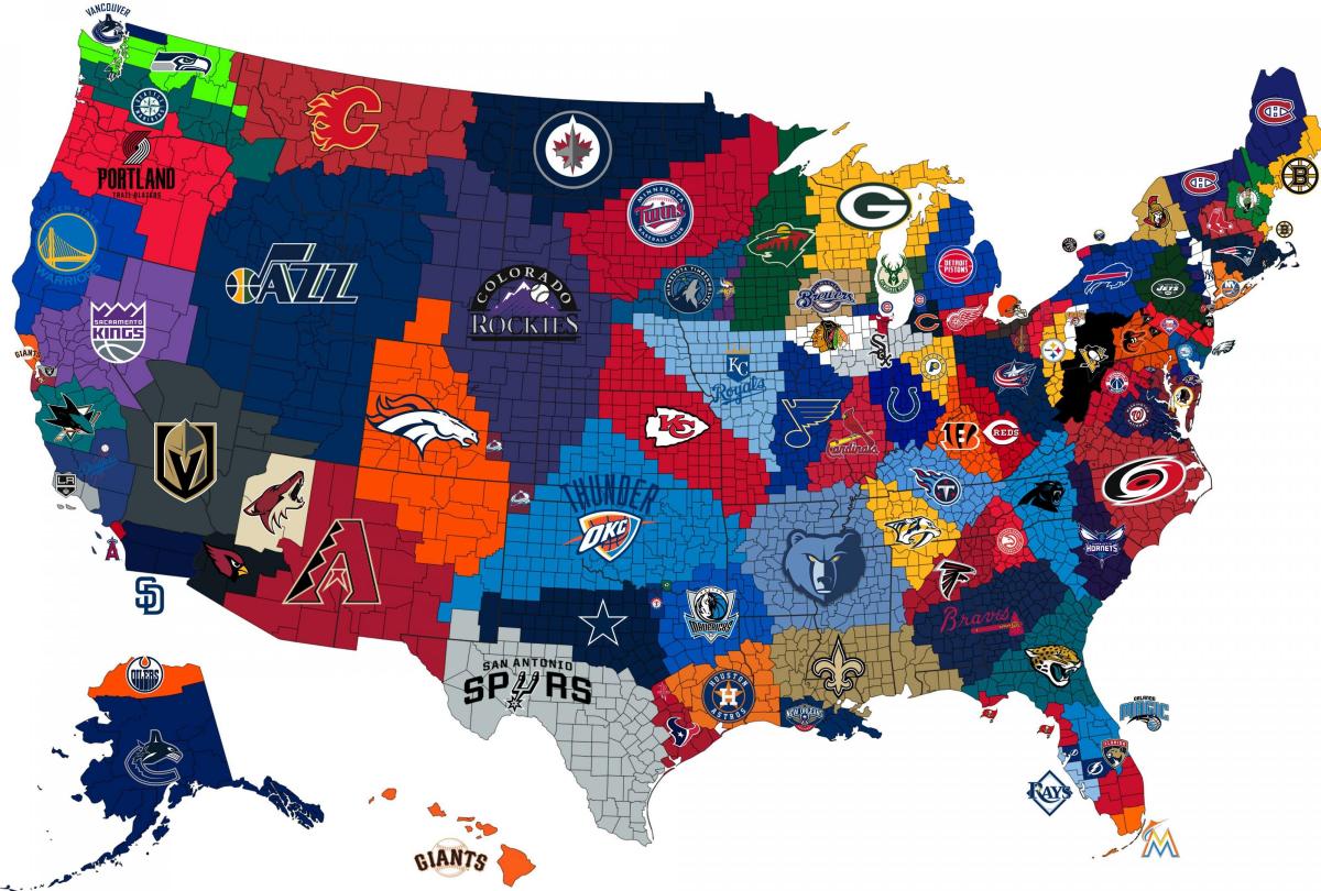 mappa degli stadi di USA