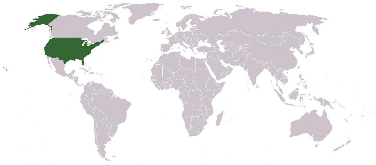 Posizione USA sulla mappa del mondo
