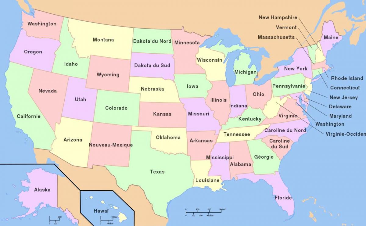 USA su una mappa